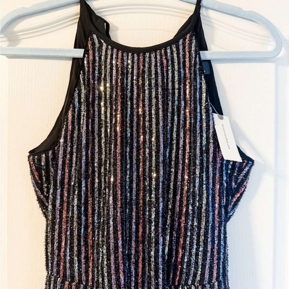 Maeve Black and Silver Striped Jumpsuit - Picture 3 of 4